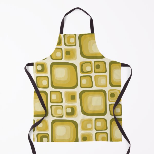 Item preview, Mid Century Modern Abstract Shapes - Olive green and Mustard Gold designed and sold by JMgraphic.