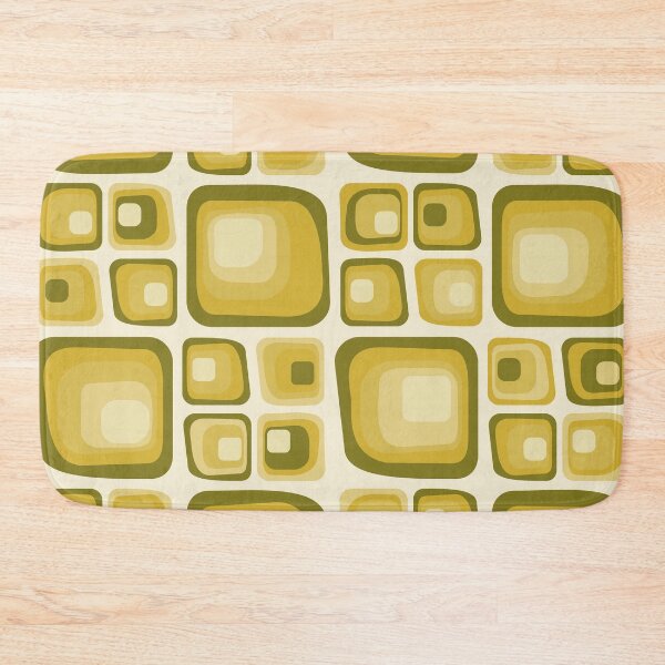 Item preview, Mid Century Modern Abstract Shapes - Olive green and Mustard Gold designed and sold by JMgraphic.