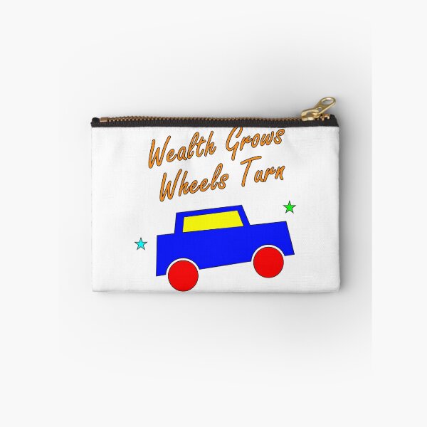 Item preview, Wealth Grows Wheels Turn Cute Car designed and sold by AkurartVisArt.