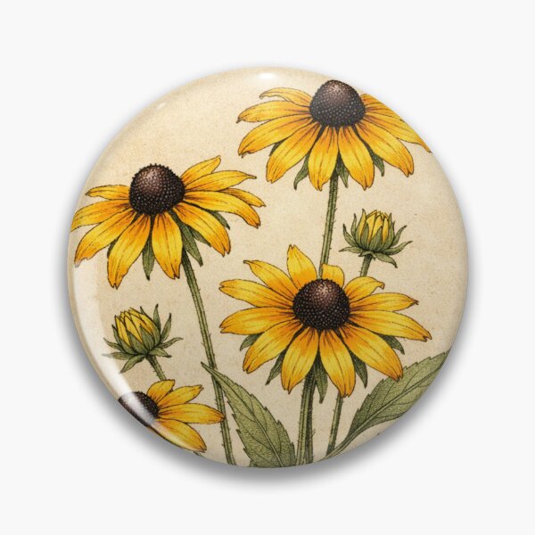 Item preview, Vintage Rudbeckia Botanical Print – Black Eyed Susan Wildflower Antique Wall Art designed and sold by Darlin8888.