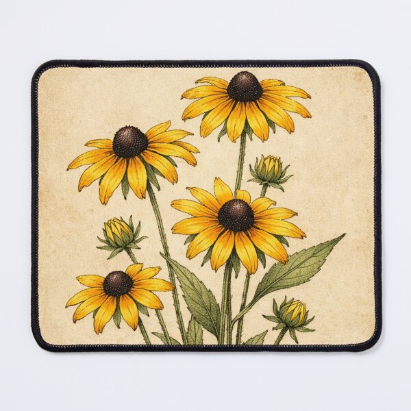Item preview, Vintage Rudbeckia Botanical Print – Black Eyed Susan Wildflower Antique Wall Art designed and sold by Darlin8888.