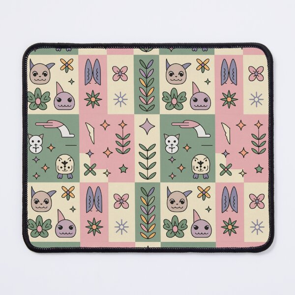 Item preview, Cute Kawaii Critters Checkerboard Flowers Seamless Pattern - Pastel Whimsical Repeat designed and sold by Midnight Veil Designs.