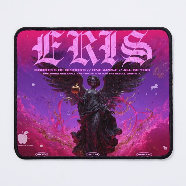 Item preview, Eris Goddess of Discord Greek Mythology Dark Art Pink Chaos Design designed and sold by InkDropLabs.
