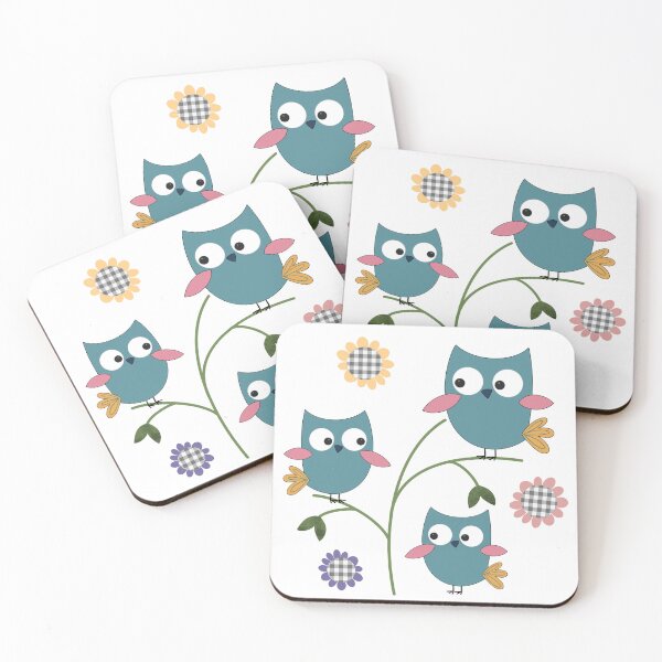 Item preview, Cute teal owl seamless repeating pattern designed and sold by SeamlessDsign.