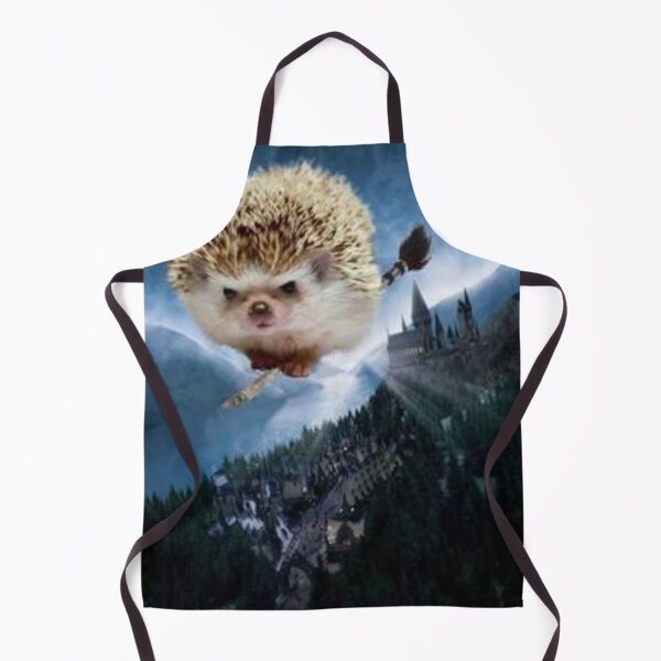 Item preview, Realistic Flying Hedgehog on Magic Broom in Fantasy Landscape designed and sold by FotoworldEdel.
