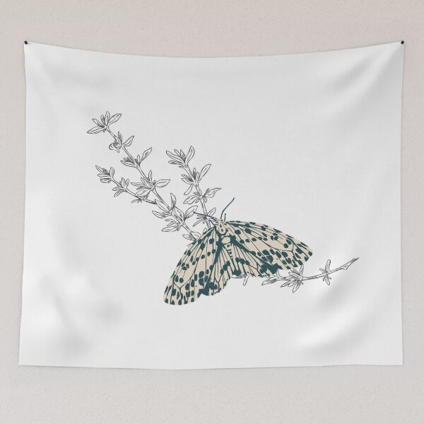 Item preview, Minimal Moth Botanical Gothic Aesthetic designed and sold by GraveyardGlam.