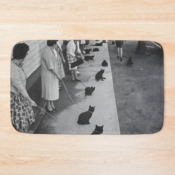 Item preview, Vintage Hollywood black cat auditions for Tales of Terror 1960's era movie funny black and white photograph designed and sold by Astrid Arkhangelsky.
