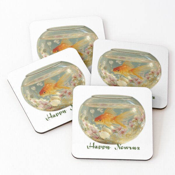 Item preview, Happy Nowruz Goldfish Bowl – Persian New Year Minimal Design designed and sold by Dreampalette1.