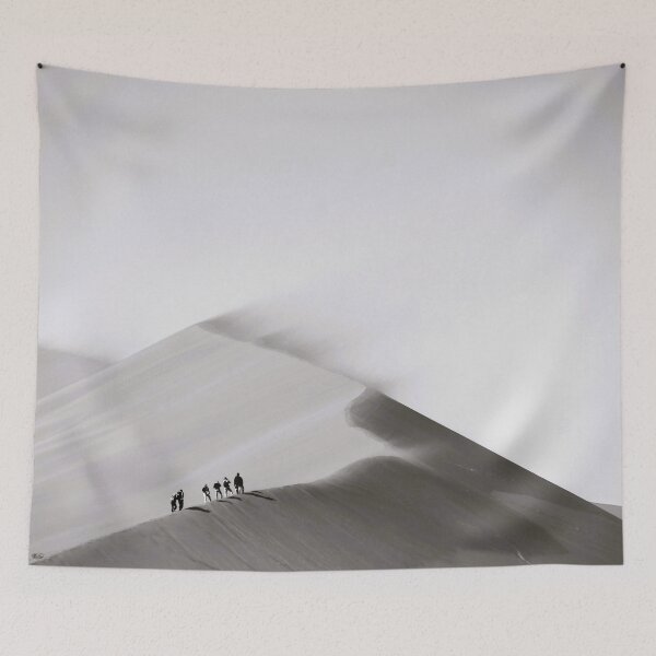 Item preview, Dunes of the desert trek vintage black and white photograph poster art print designed and sold by Astrid Arkhangelsky.