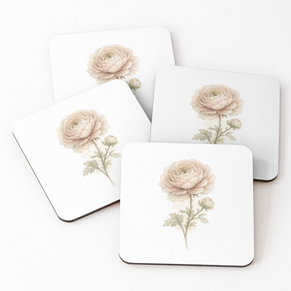 Item preview, Vintage Ranunculus Flower – Antique Botanical Floral Design designed and sold by SoftMuse Designs.