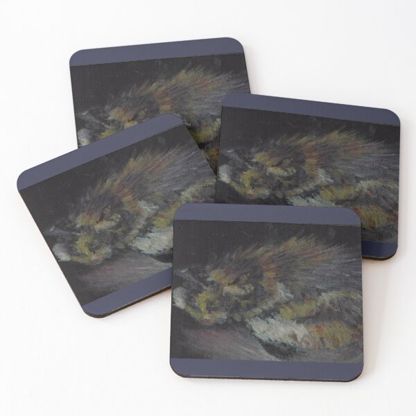 Item preview, Manja, forest cat, black background designed and sold by KALINKA-MOJA.