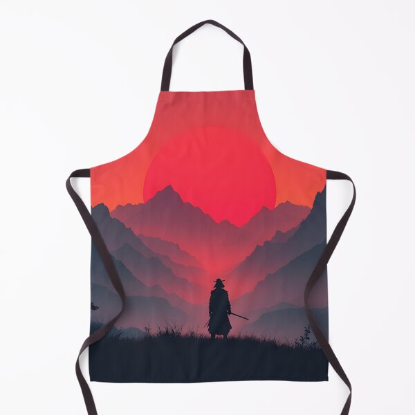 Item preview, Samurai Red Sun Silhouette Japanese Aesthetic Art designed and sold by DreamyWallVibes.