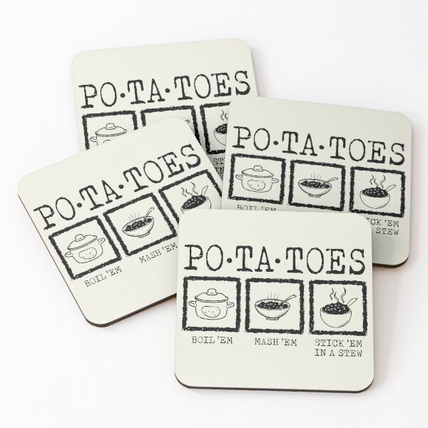 Item preview, Potatoes Stick Em in a Stew Boil Em Mash designed and sold by RamblingerArt.