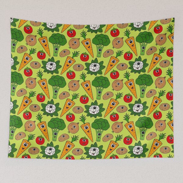 Item preview, Funny Vegetable Pattern, Carrot Broccoli Onion Tomato Cauliflower Potatoes designed and sold by doodlerob.