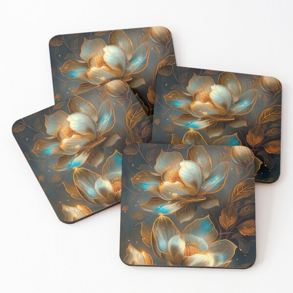 Item preview, Golden and Blue Floral Design designed and sold by MargaretWiktor.