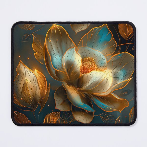 Item preview, Golden and Blue Floral Design designed and sold by MargaretWiktor.