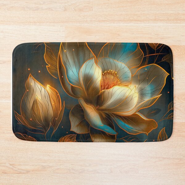 Item preview, Golden and Blue Floral Design designed and sold by MargaretWiktor.