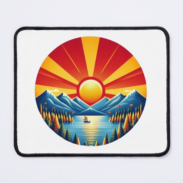 Item preview, Macedonia — Land of the Sun | Ohrid Lake Vintage Circle Art designed and sold by FlatlineArtCo.