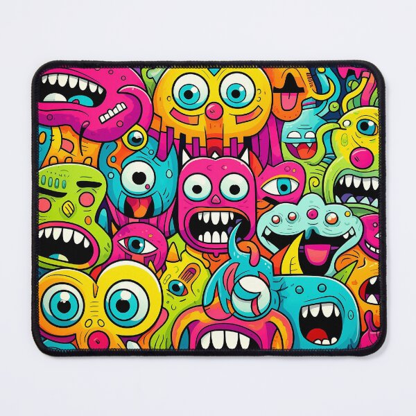 Item preview, Funny Cute Monsters – Vibrant Cartoon Doodle Art Print designed and sold by Artixshopy98.