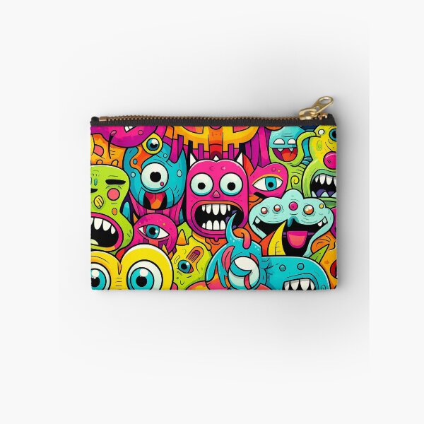 Item preview, Funny Cute Monsters – Vibrant Cartoon Doodle Art Print designed and sold by Artixshopy98.