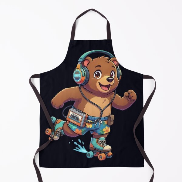 Item preview, Retro Anime Bear Skating with Walkman and Hawaiian Shorts designed and sold by WalterAdd.