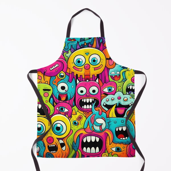 Item preview, Funny Cute Monsters – Vibrant Cartoon Doodle Art Print designed and sold by Artixshopy98.