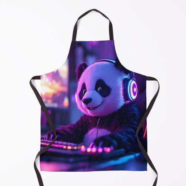 Item preview, Neon Gamer Panda Cute Gaming Aesthetic Art designed and sold by DreamyWallVibes.