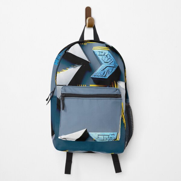 Item preview, Futuristic Geometric Arrow Design - Abstract 3D Tech Symmetry in Blue and Yellow designed and sold by Peter Kraaibeek | Generative Designs and Car Art.