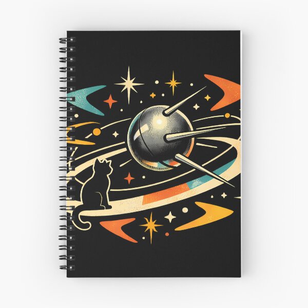 Item preview, Retro Space Cat Voyage - Sputnik Atomic Age T-Shirt Art designed and sold by Art-Selling.