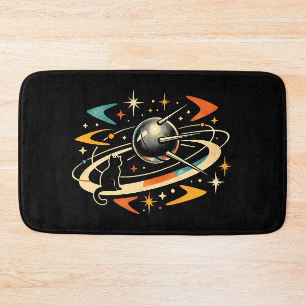Item preview, Retro Space Cat Voyage - Sputnik Atomic Age T-Shirt Art designed and sold by Art-Selling.