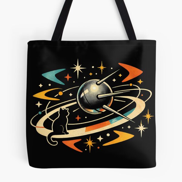 Item preview, Retro Space Cat Voyage - Sputnik Atomic Age T-Shirt Art designed and sold by Art-Selling.