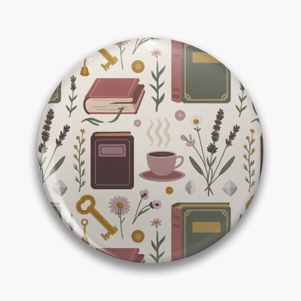 Item preview, Dark Academia Books Keys Lavender Coffee Seamless Pattern - Cozy Literary Repeat designed and sold by Midnight Veil Designs.