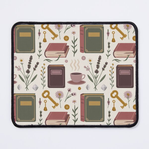 Item preview, Dark Academia Books Keys Lavender Coffee Seamless Pattern - Cozy Literary Repeat designed and sold by Midnight Veil Designs.