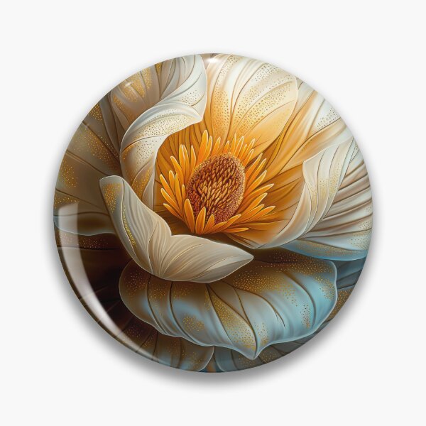 Item preview, Elegant Golden and White Floral Bloom on Dark Background designed and sold by MargaretWiktor.