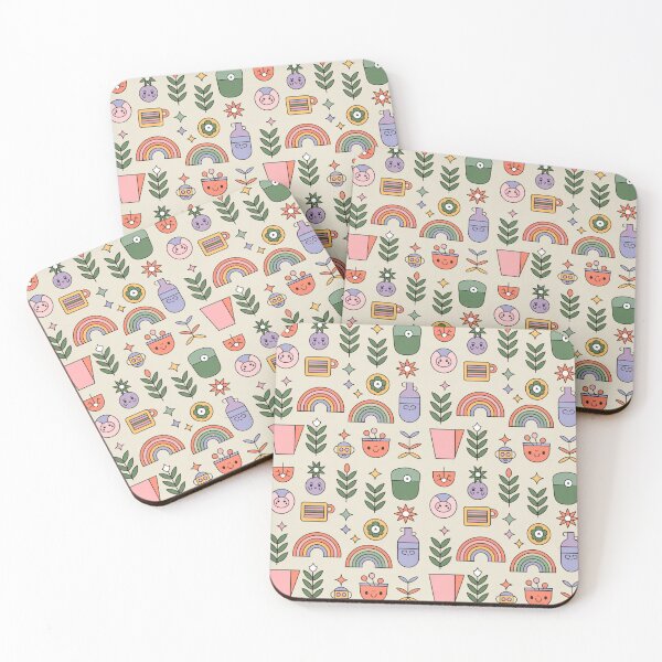 Item preview, Cute Kawaii Critters Rainbow Plants Seamless Pattern - Pastel Whimsical Repeat designed and sold by Midnight Veil Designs.