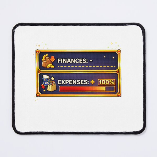 Item preview, Finances Minus Expenses 100 – Funny Gamer Life RPG Pixel Art Design designed and sold by PixelForge24.