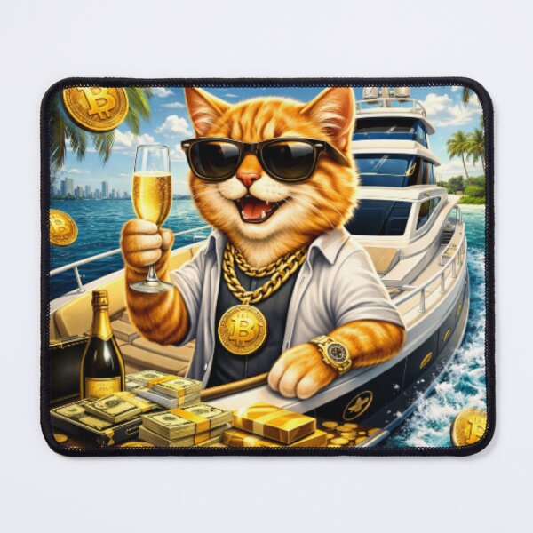 Item preview, Millionaire Cat on Yacht – Crypto Investor Lifestyle Shirt designed and sold by Busdriverstore.