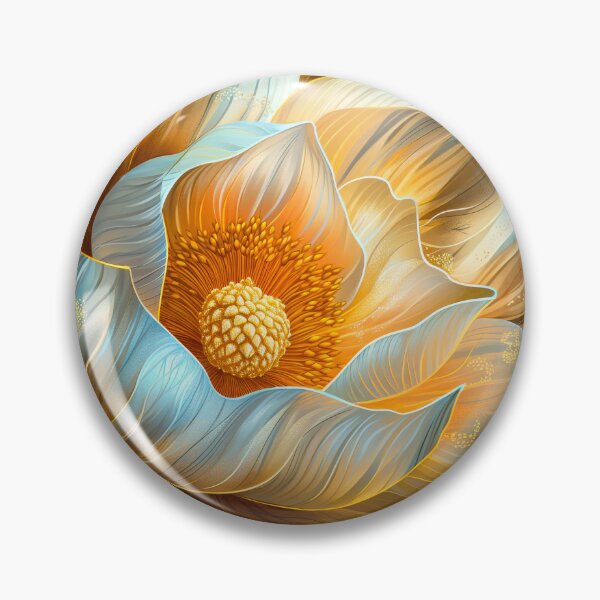 Item preview, Elegant Golden and White Magnolia Flower on Dark Background designed and sold by MargaretWiktor.