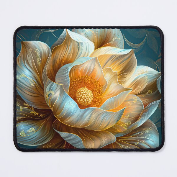 Item preview, Elegant Golden and White Magnolia Flower on Dark Background designed and sold by MargaretWiktor.