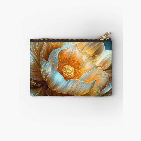 Item preview, Elegant Golden and White Magnolia Flower on Dark Background designed and sold by MargaretWiktor.