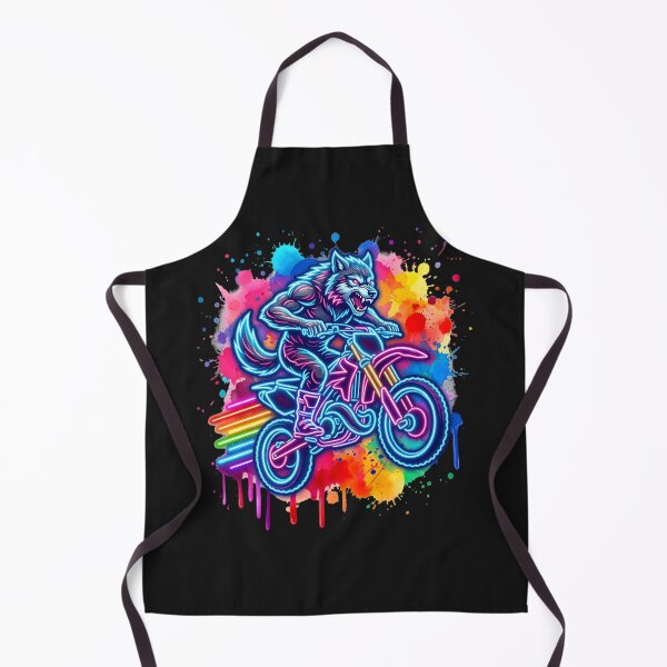 Item preview, Neon Wolf BMX Street Art – Cyberpunk Graffiti Wolf Rider | Vibrant vaporwave splash design designed and sold by SoftInk Studio.