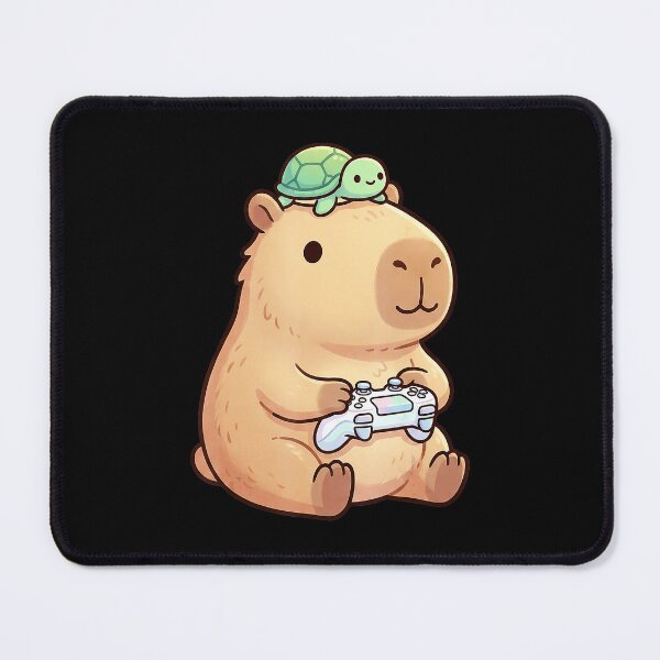 Item preview, Cute Capybara Gamer with Turtle Kawaii Style designed and sold by FGTV2021.