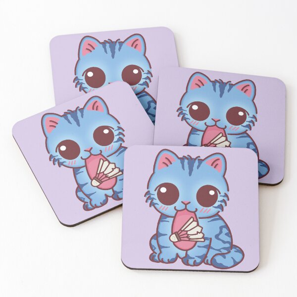 Item preview, Funny Blue Cat Holding Shuttlecock on Tongue designed and sold by BGMeYou.