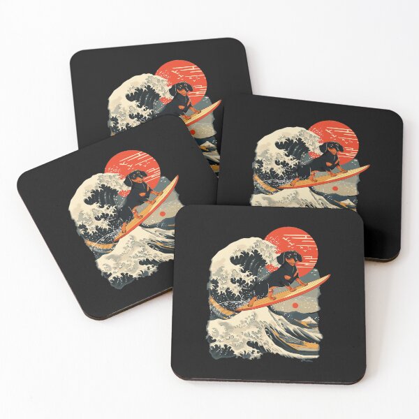 Item preview, Surfing Dachshund Japanese Wave Dog Cute Illustration designed and sold by titanlevi.