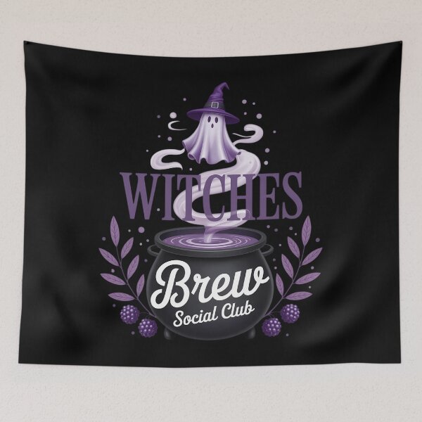 Item preview, Halloween Spooky Season Fall Trendy Halloween A purple bubbling Witches Brew Social Club designed and sold by papertaless.