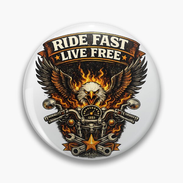 Item preview, Ride Fast Live Free Biker Eagle Motorcycle Design – Vintage Biker T-Shirt, Clothes, Gifts  designed and sold by MartinioArtStudio.