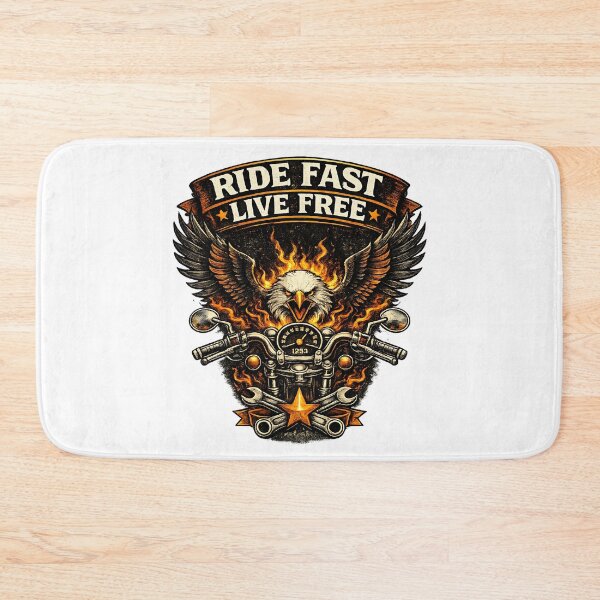 Item preview, Ride Fast Live Free Biker Eagle Motorcycle Design – Vintage Biker T-Shirt, Clothes, Gifts  designed and sold by MartinioArtStudio.