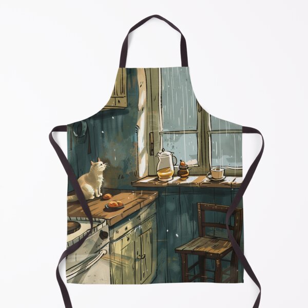 Item preview, Rainy Kitchen Calm – Cozy Cat Window Scene designed and sold by JLCableStudio.