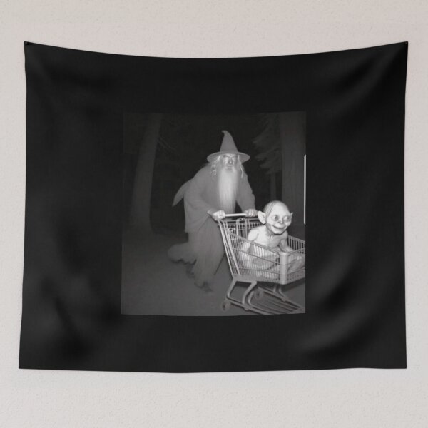 Item preview, Funny Shopping Cart Meme Gandalf Pushing Gollum designed and sold by RamblingerArt.