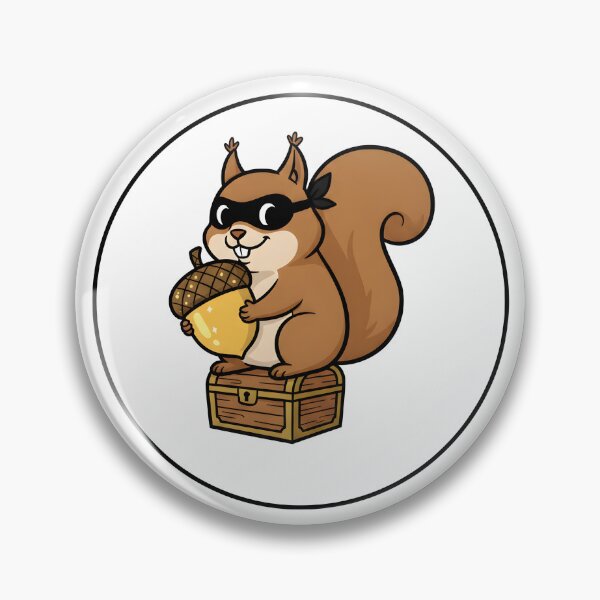 Item preview, Sneaky Squirrel Bandit Stealing Acorn Cute Cartoon Art. designed and sold by The-T-In-Retro.